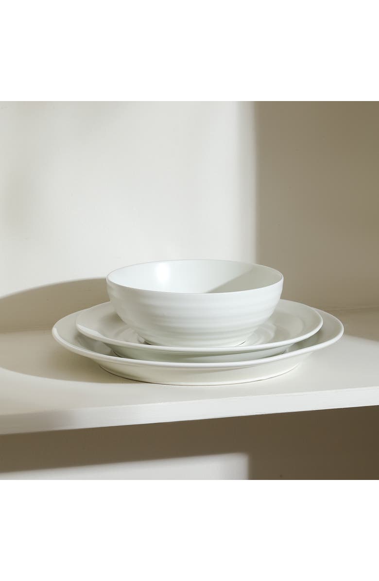 Stone Lain Orbit Stoneware 4-Piece Salad Plate Set, Main, color, White