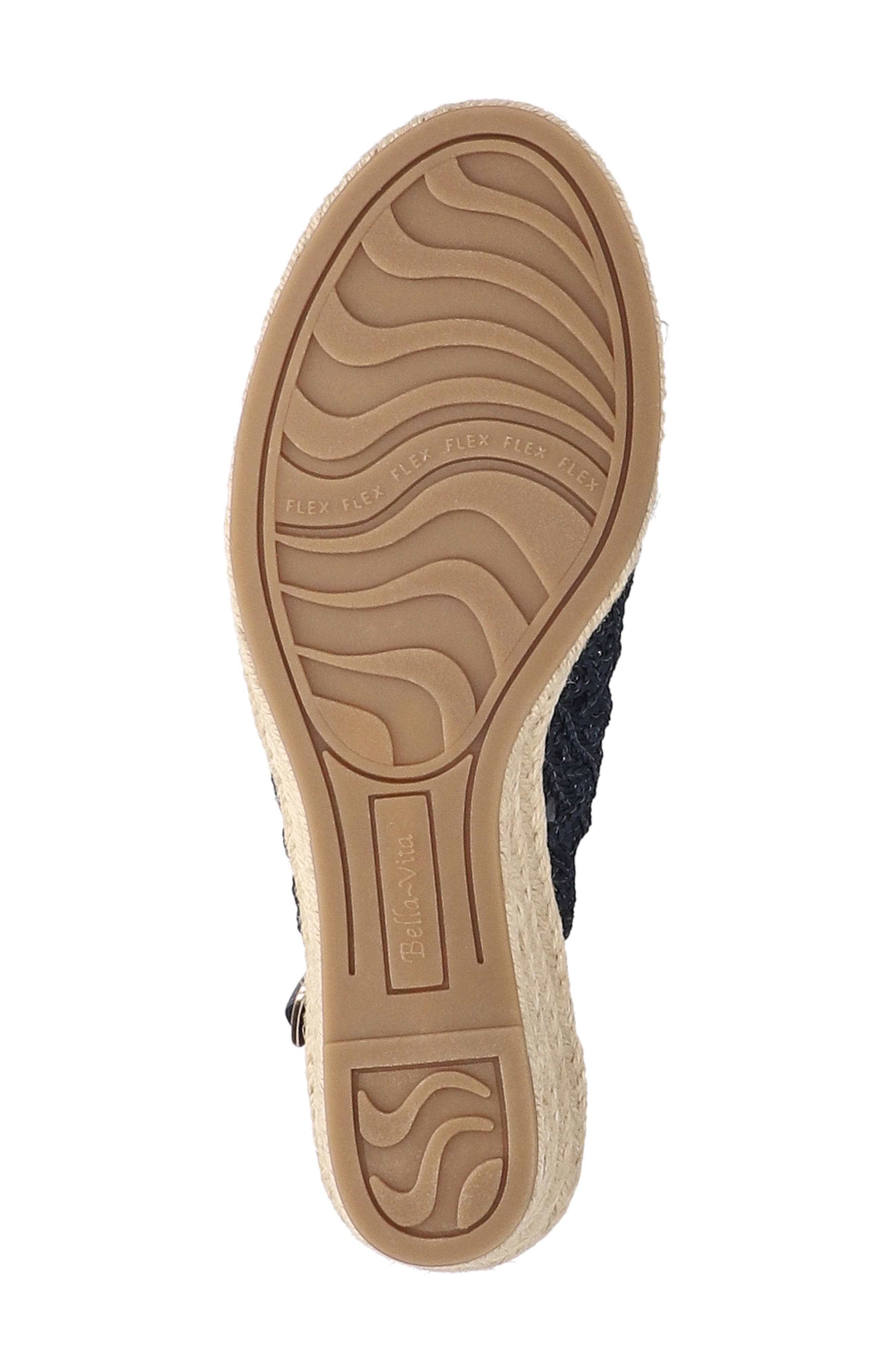 Bethany Slingback Wedge Sandal, Alternate, color, NAVY RAFFIA