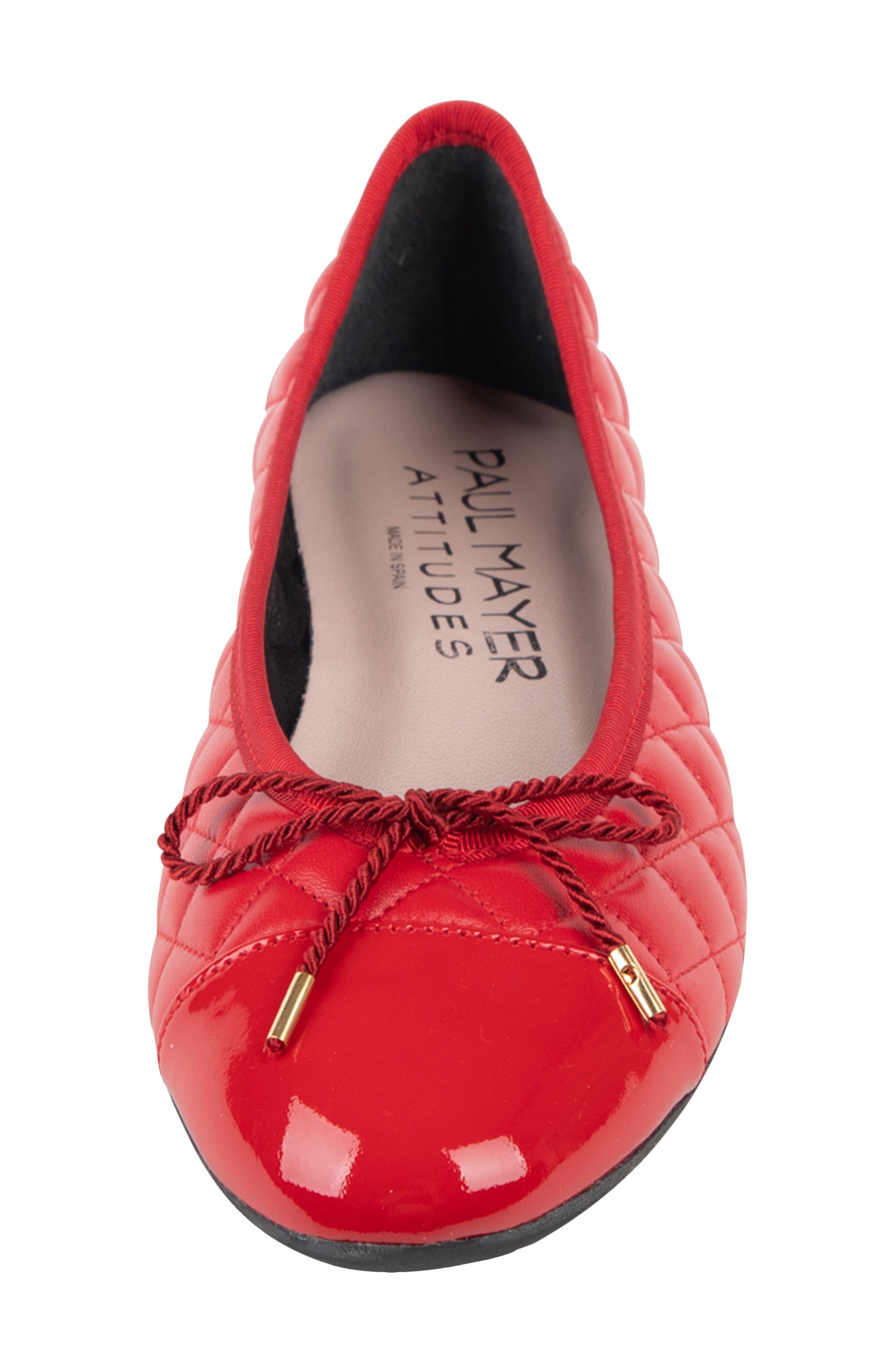 Best Cap Toe Quilted Ballet Flat, Alternate, color, RED