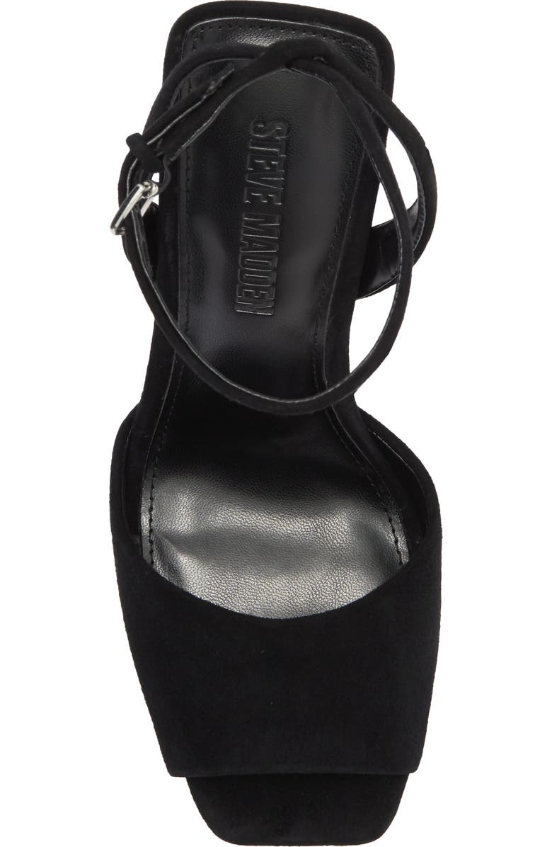 Steve Madden Lilac Ankle Strap Sandal, Alternate, color, Black Suede