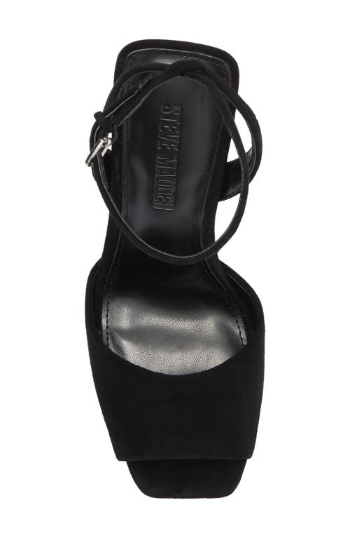 Steve Madden Lilac Ankle Strap Sandal In Black Suede