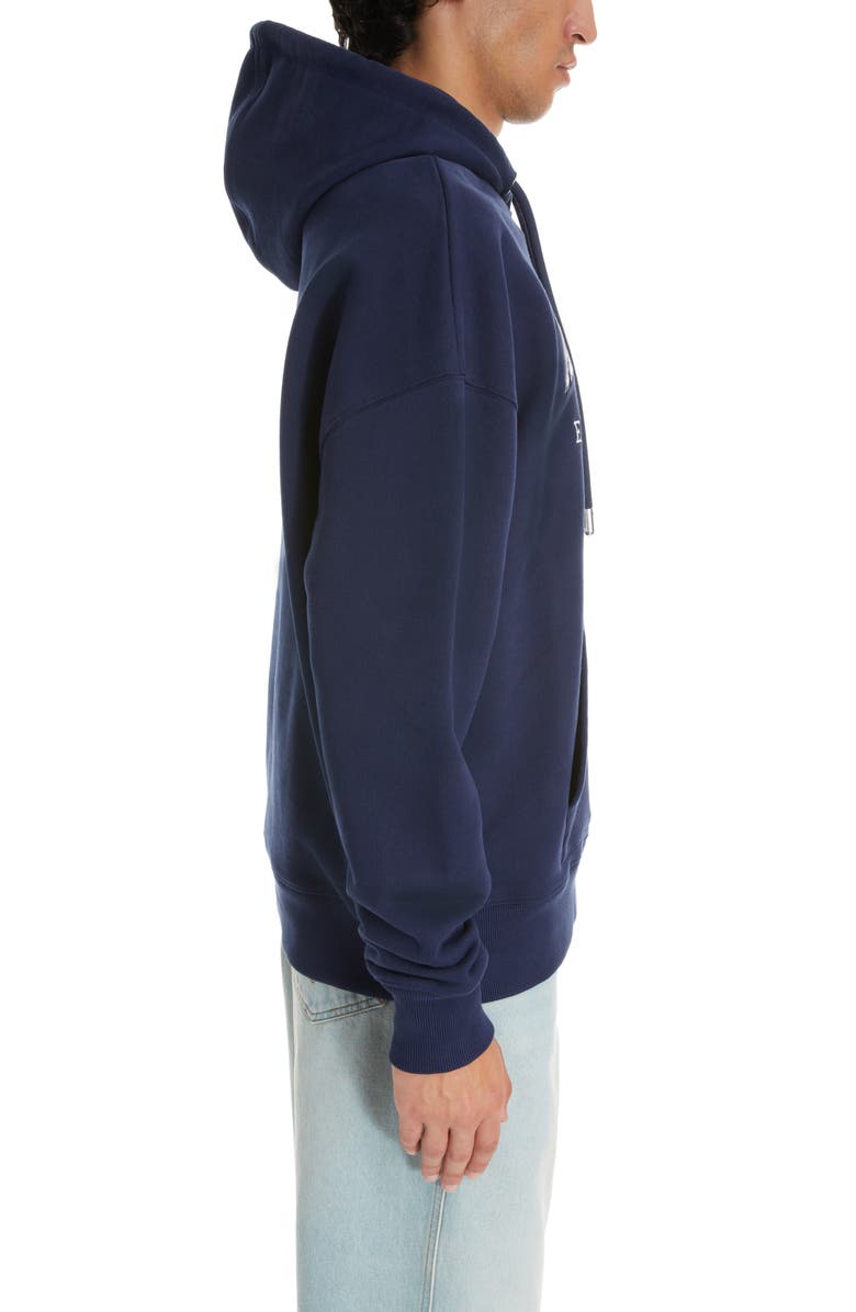 AMI PARIS France Logo Embroidered Organic Cotton Hoodie, Alternate, color,