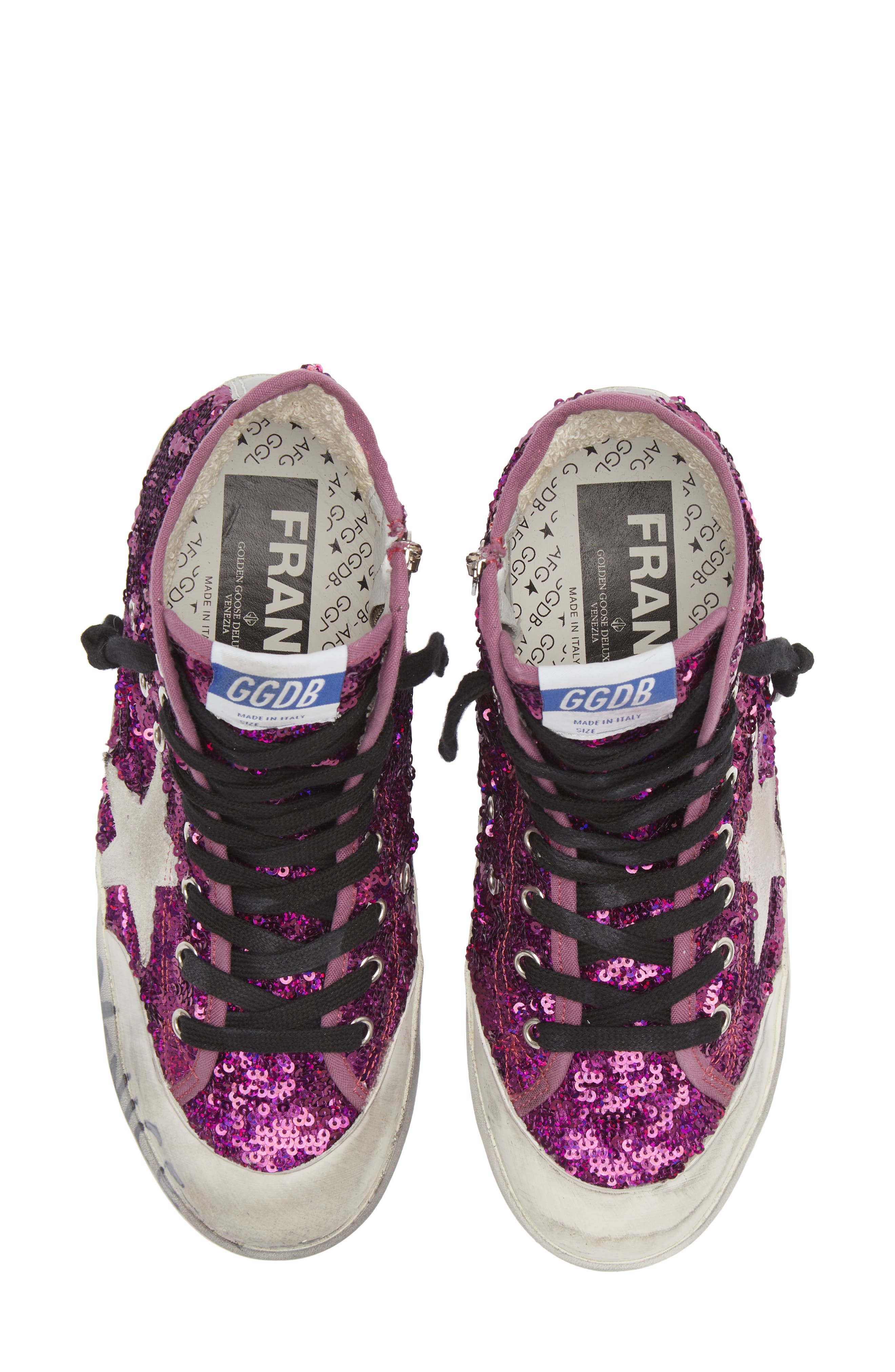 Golden Goose Francy Penstar Sequin High Top Sneaker, Alternate, color, Purple Paillettes