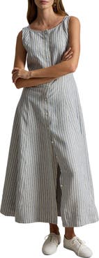 Polo Ralph Lauren Stripe Panel Linen Dress