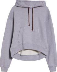 JW Anderson Loafer Stitch Curved Hem Fleece Hoodie