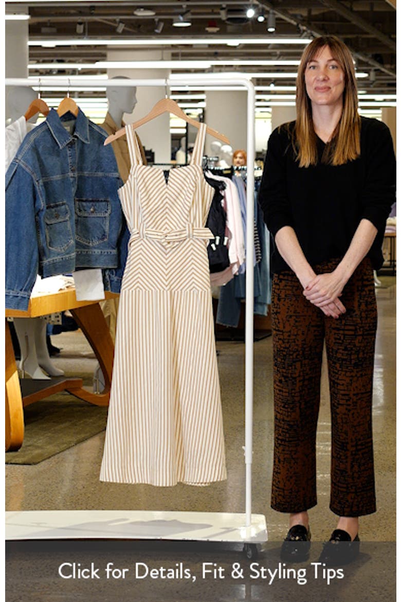 Stripe Belted Sleeveless Midi Dress video