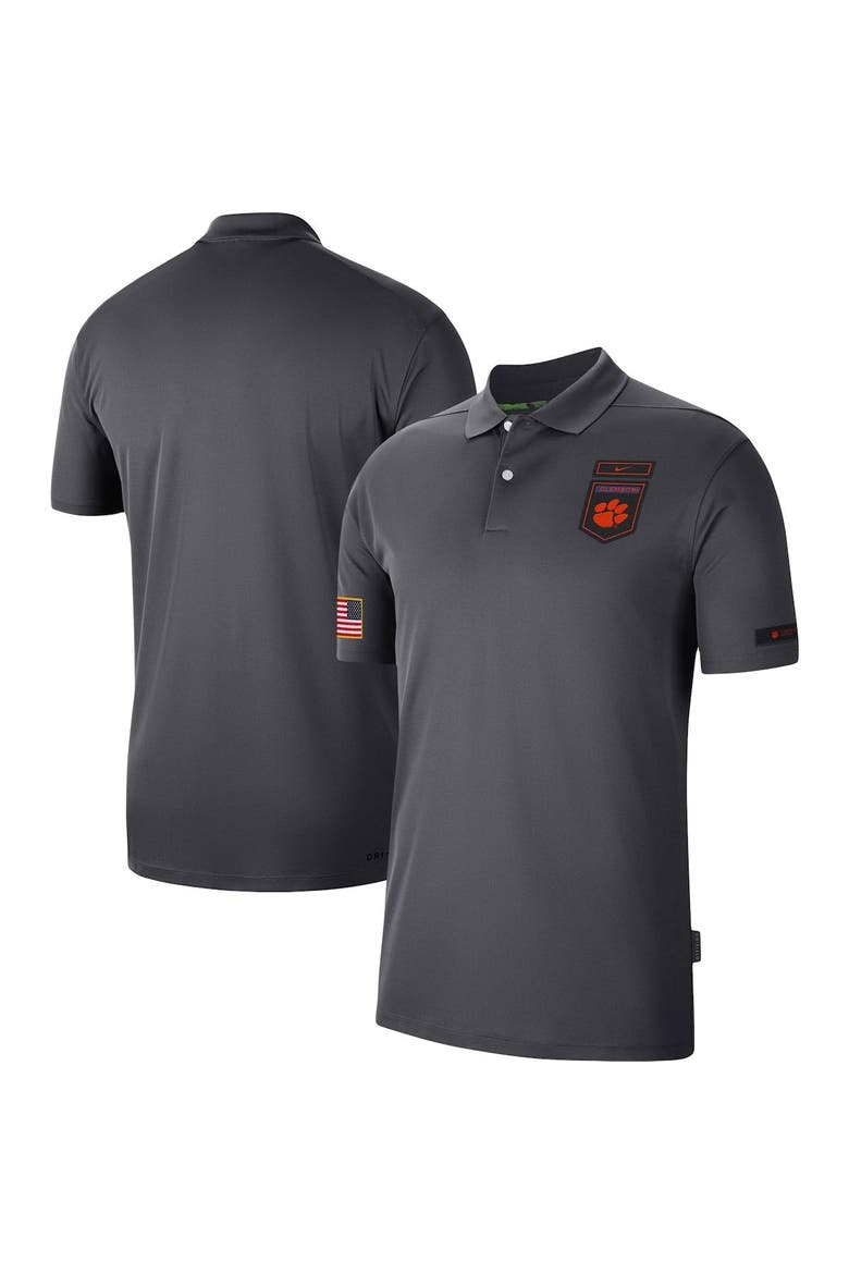 Men's Nike Anthracite Clemson Tigers Victory Military Appreciation Performance Polo, Main, color, Anthracite