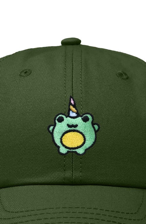 Dalix Froggy Unicorn Embroidered Cap In Olive