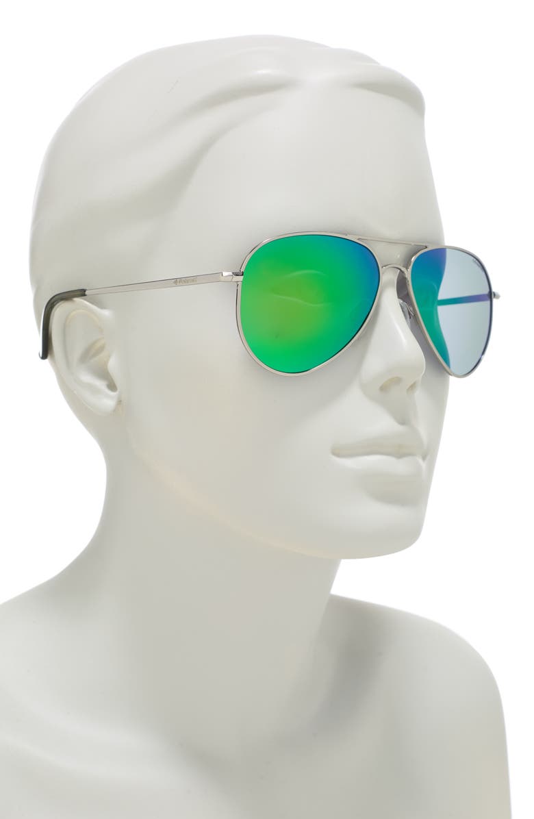 Polaroid Eyewear 58mm Polarized Aviator Sunglasses, Alternate, color, 
