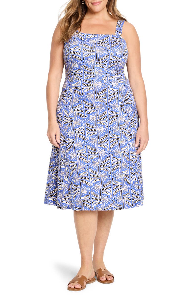 NIC+ZOE Dana Ocean Jewel Jersey Dress, Main, color, Blue Multi