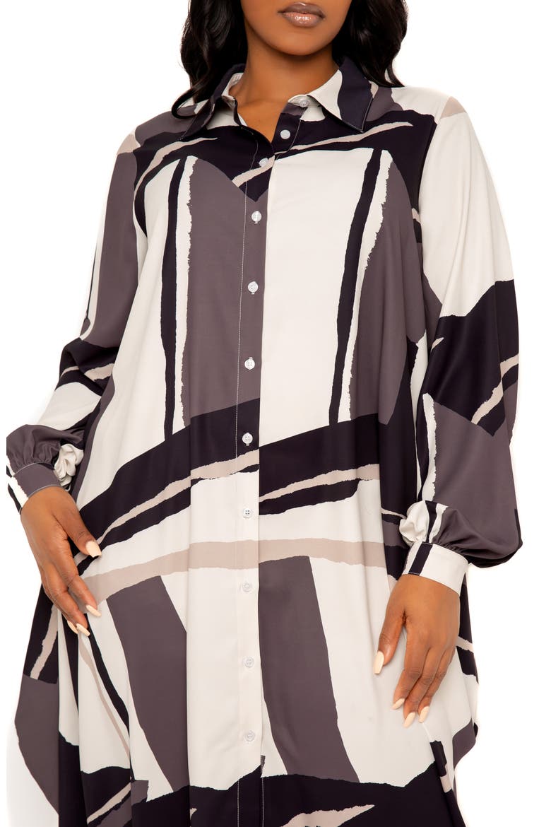 Drape Maxi Shirtdress, Alternate, color, BEIGE MULTI