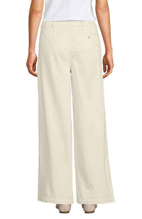 LANDS' END LANDS' END LIGHTWEIGHT DENIM MID RISE PLEATED SLOUCHY JEANS