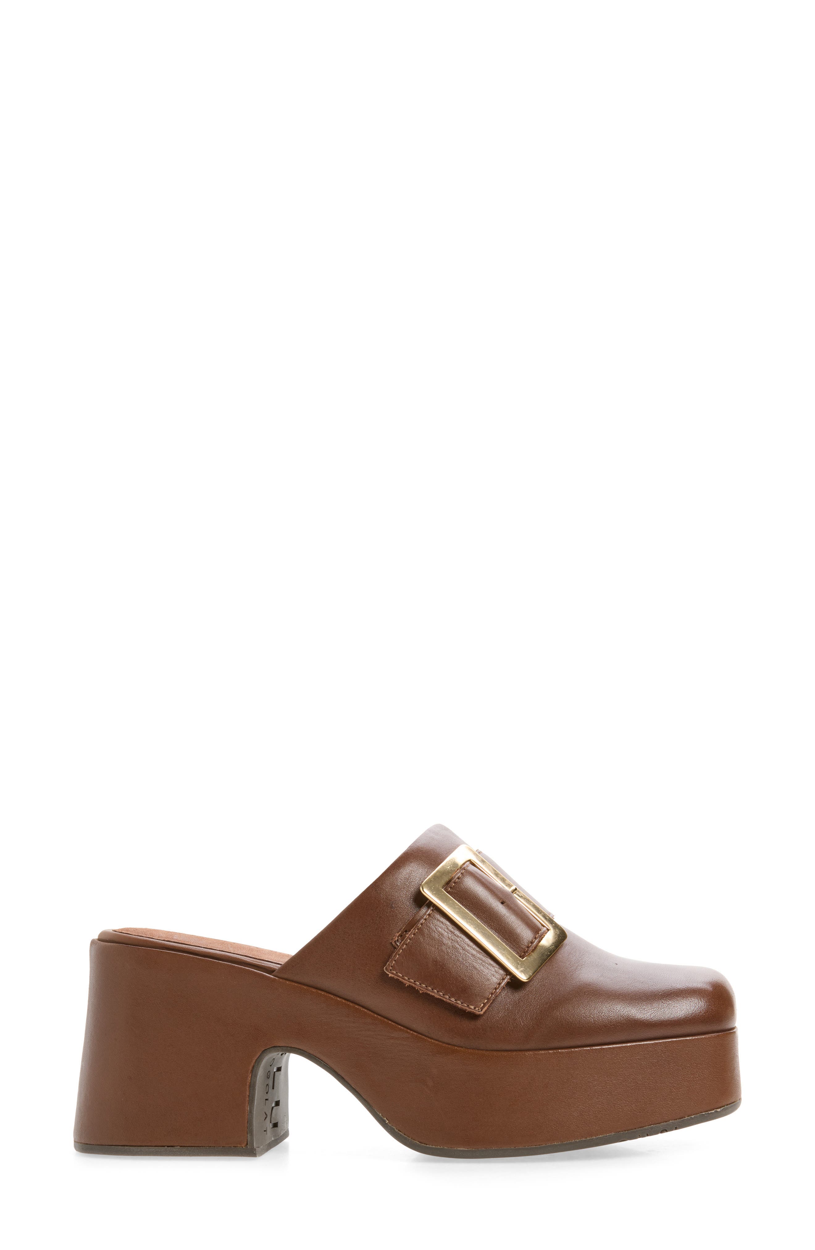 Haze Platform Mule, Alternate, color, BROWN LEATHER