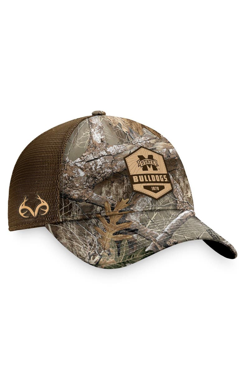 TOP OF THE WORLD Men's Top of the World Camo Mississippi State Bulldogs Emprise Adventure Trucker Snapback Hat, Alternate, color, 