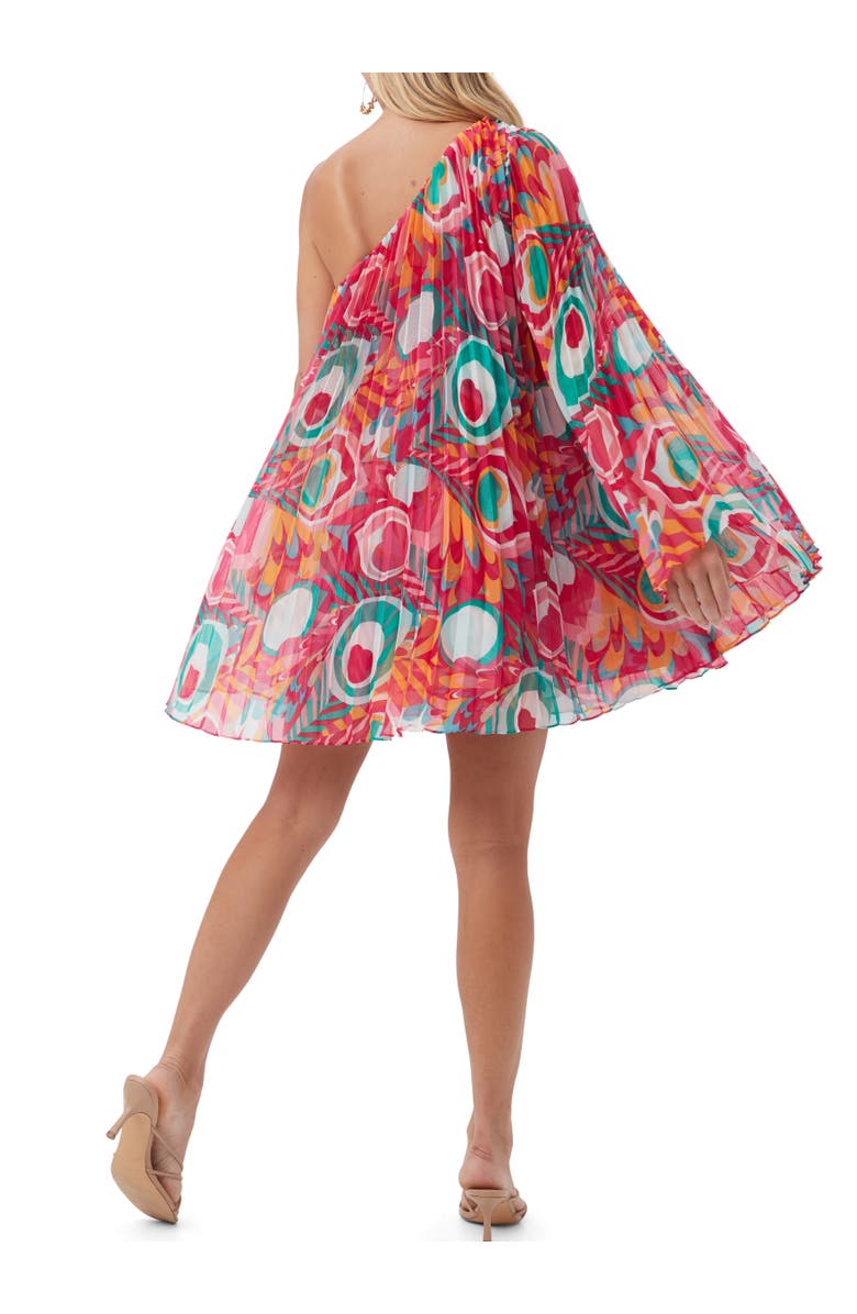 Trina Turk One Shoulder Pleated Narbonne Dress, Alternate, color,
