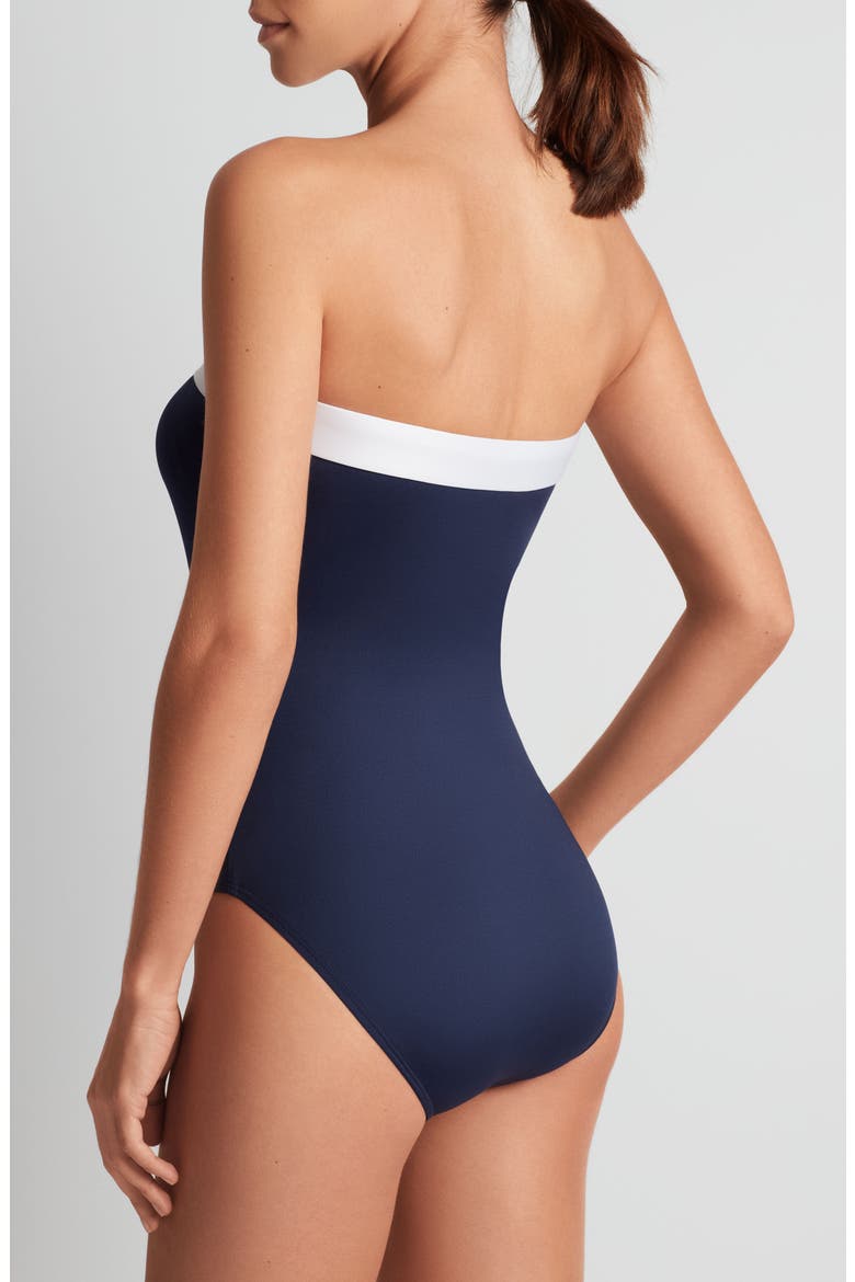Modern Halter One-Piece Swimsuit, Alternate, color, DARK NAVY