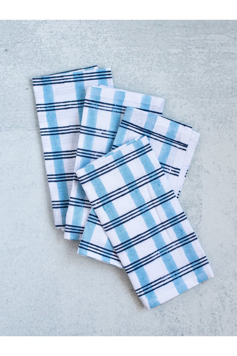 Plaid Napkins - Set of 4, Alternate, color, Navy & Uniform Blue