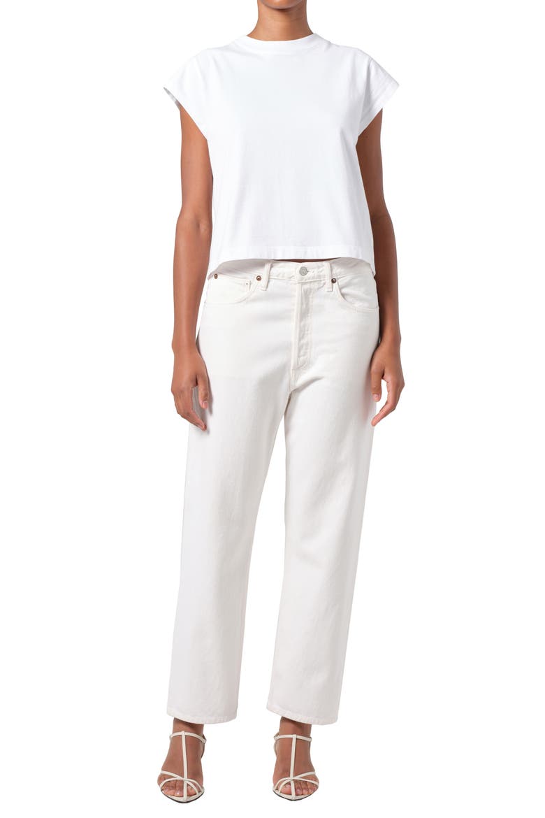 '90s Mid Rise Crop Relaxed Straight Leg Organic Cotton Jeans, Alternate, color, FORTUNE COOKIE (NATURAL)