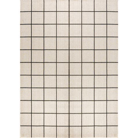 Grid Modern Squares Indoor/Outdoor Area Rug