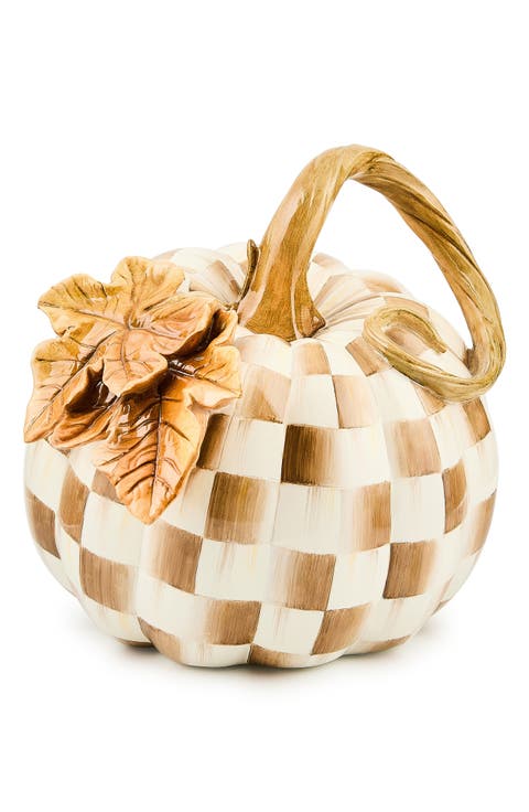 Mocha Check Twisted Stem Pumpkin