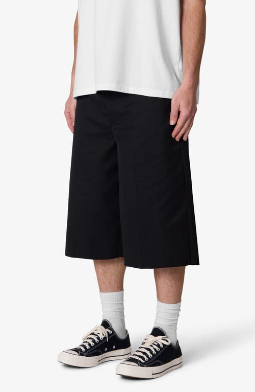 Mnml Pleated Baggy Cotton Blend Shorts In Black