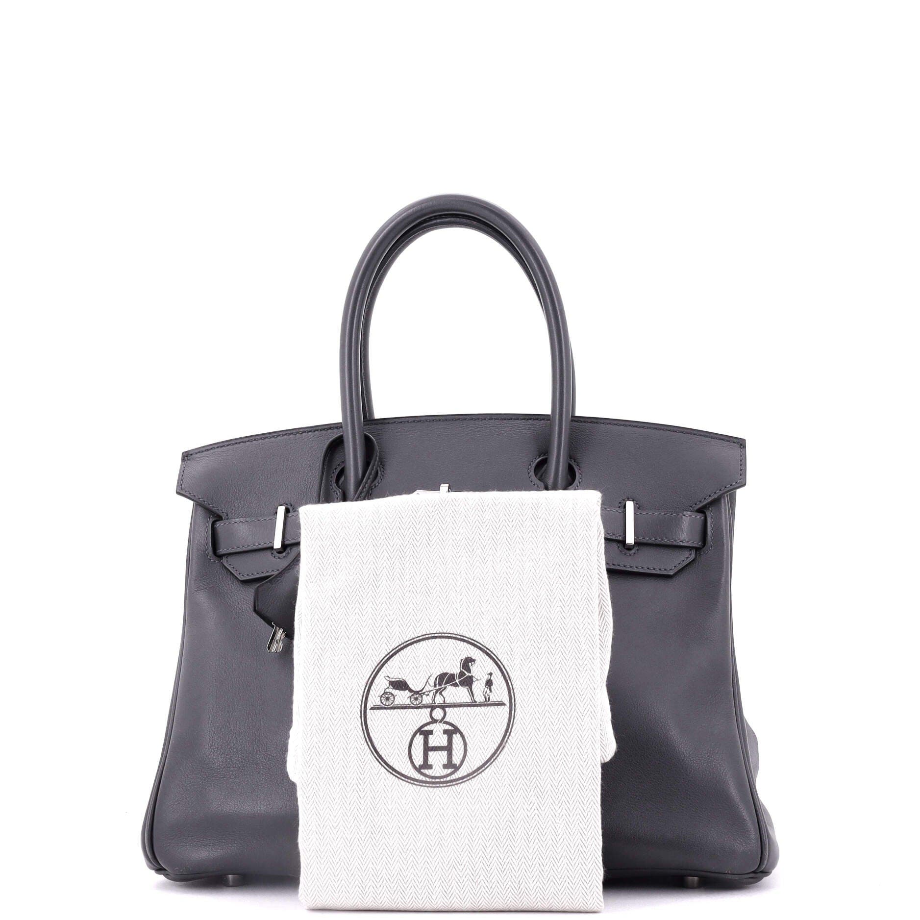 Pre-Owned Hermes Birkin Handbag Grey Swift with Palladium Hardware 30, Alternate, color, Graphite
