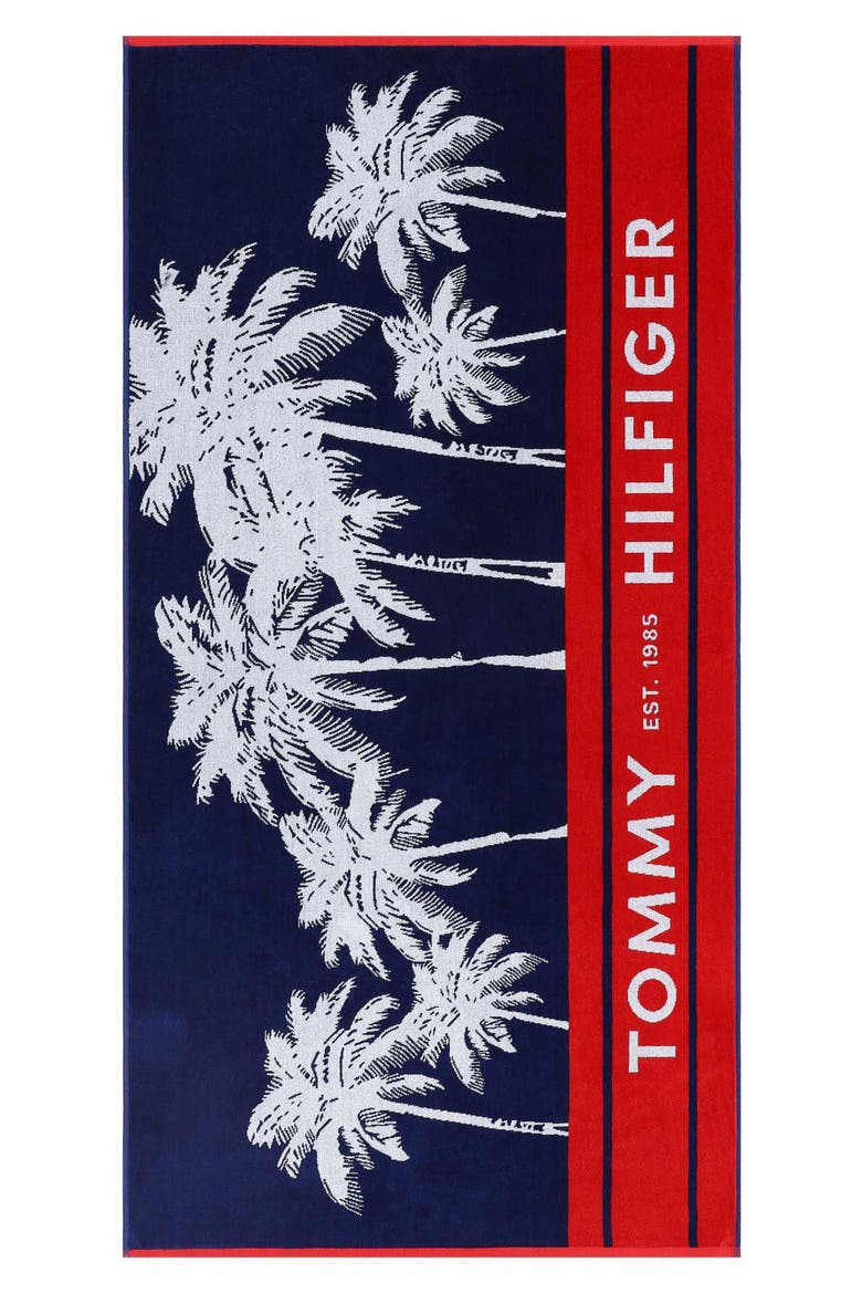 Boulevard Beach Towel, Alternate, color, MIDNIGHT BLUE/ WHITE/ SCARLET