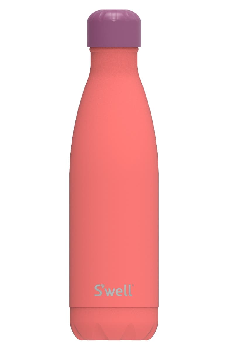 S'well Just Peachy 17-Ounce Insulated Stainless Steel Water Bottle, Main, color, 