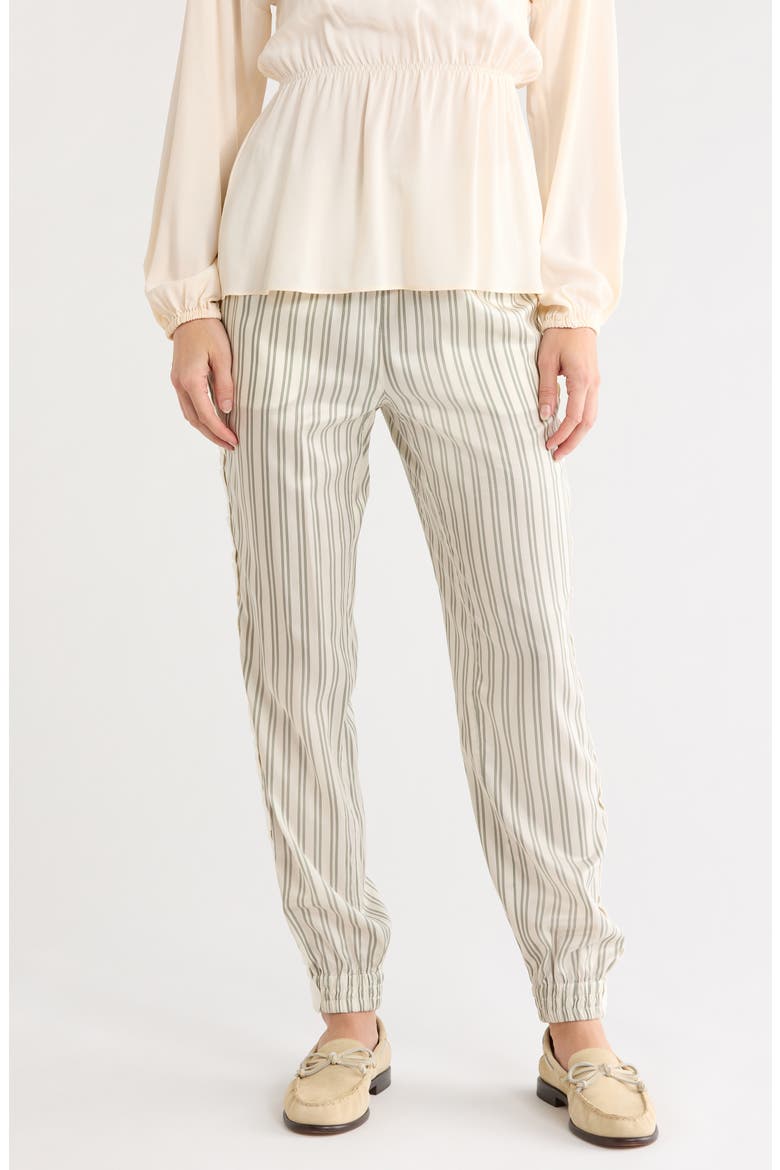 Striped Tapered Trousers, Main, color, KHAKI