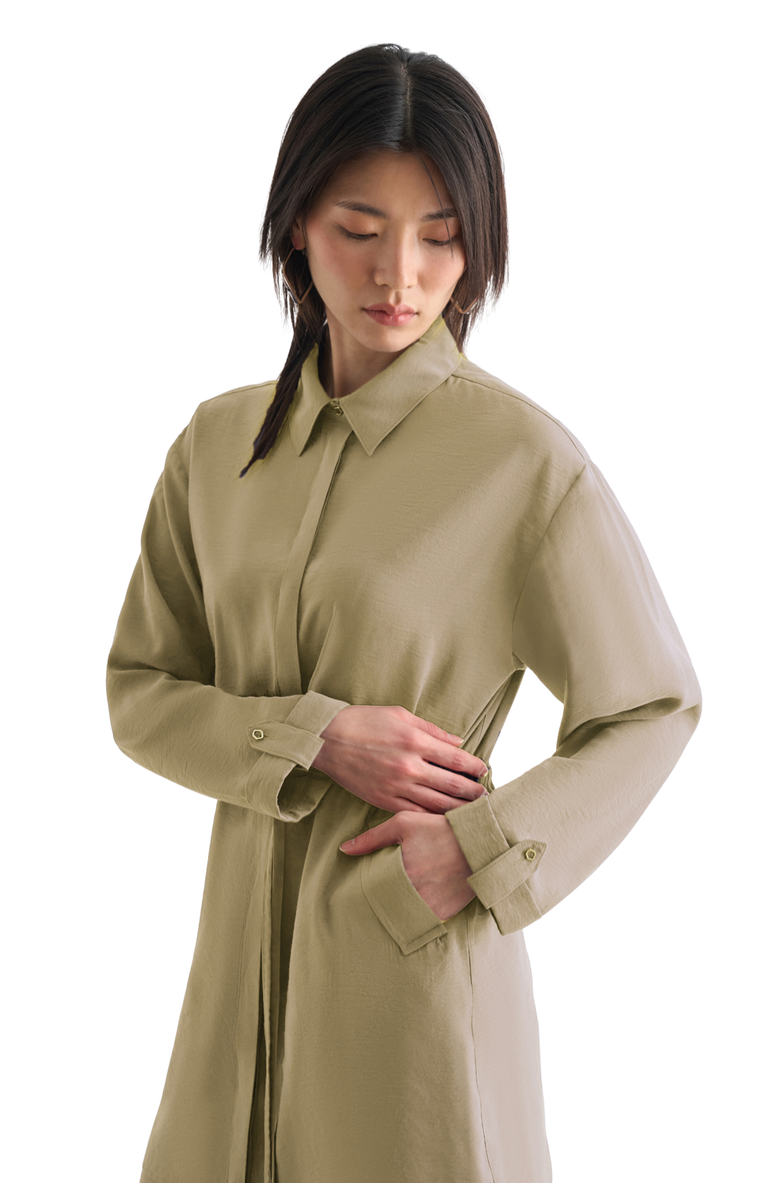 Mizalle Light Weight Cinch Waist Tunic, Alternate, color, Mint