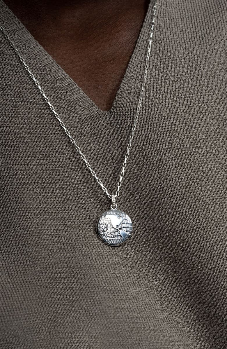 Dower & Hall Men's One World Talisman Necklace, Alternate, color, Sterling Silver