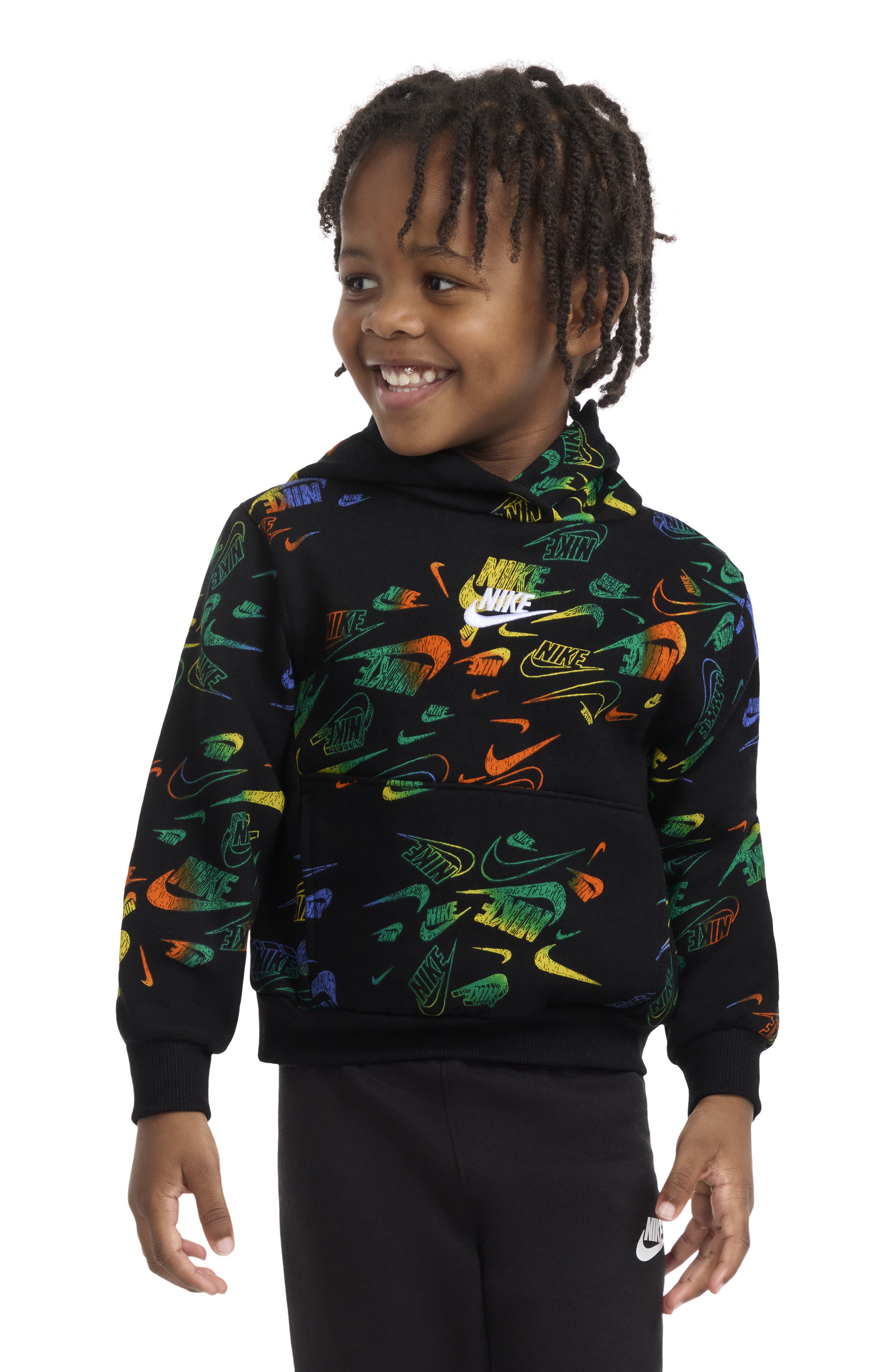 nike logo print hoodie