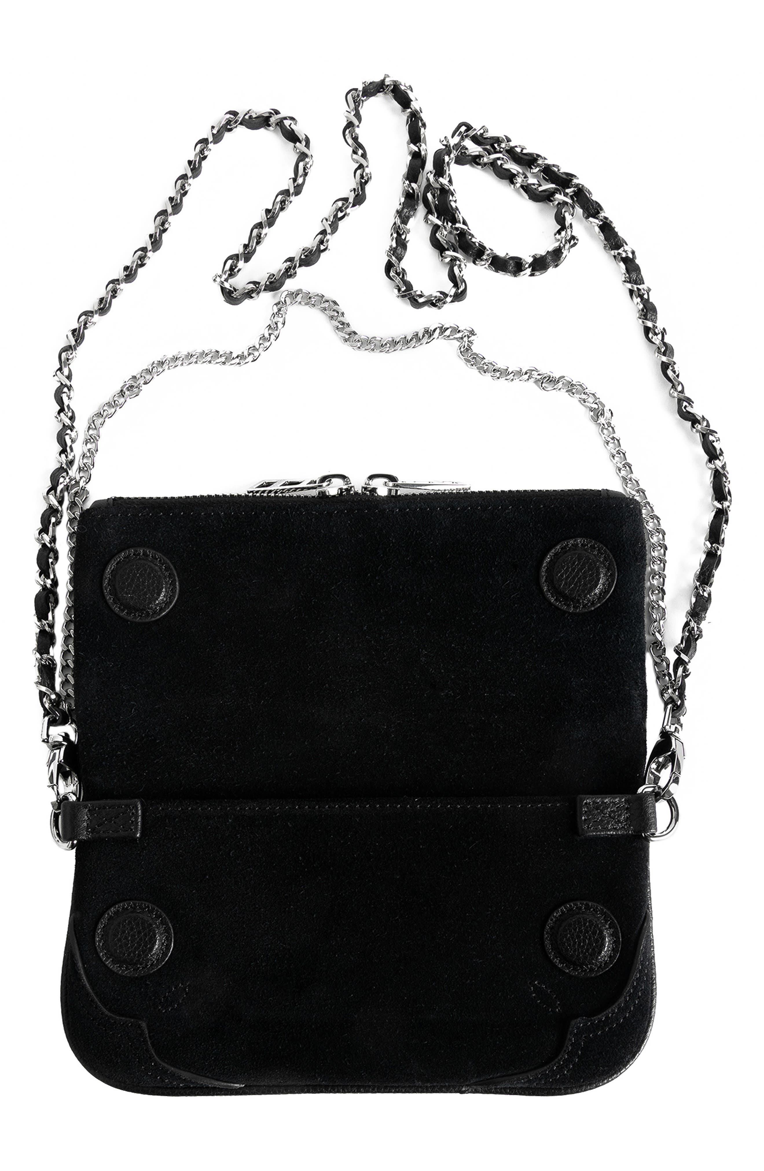 Rock Nano Western Leather Crossbody Bag, Alternate, color, BLACK
