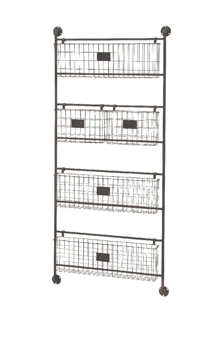 WILLOW ROW Black Metal 5-Slot Magazine Rack Holder with Suspended ...