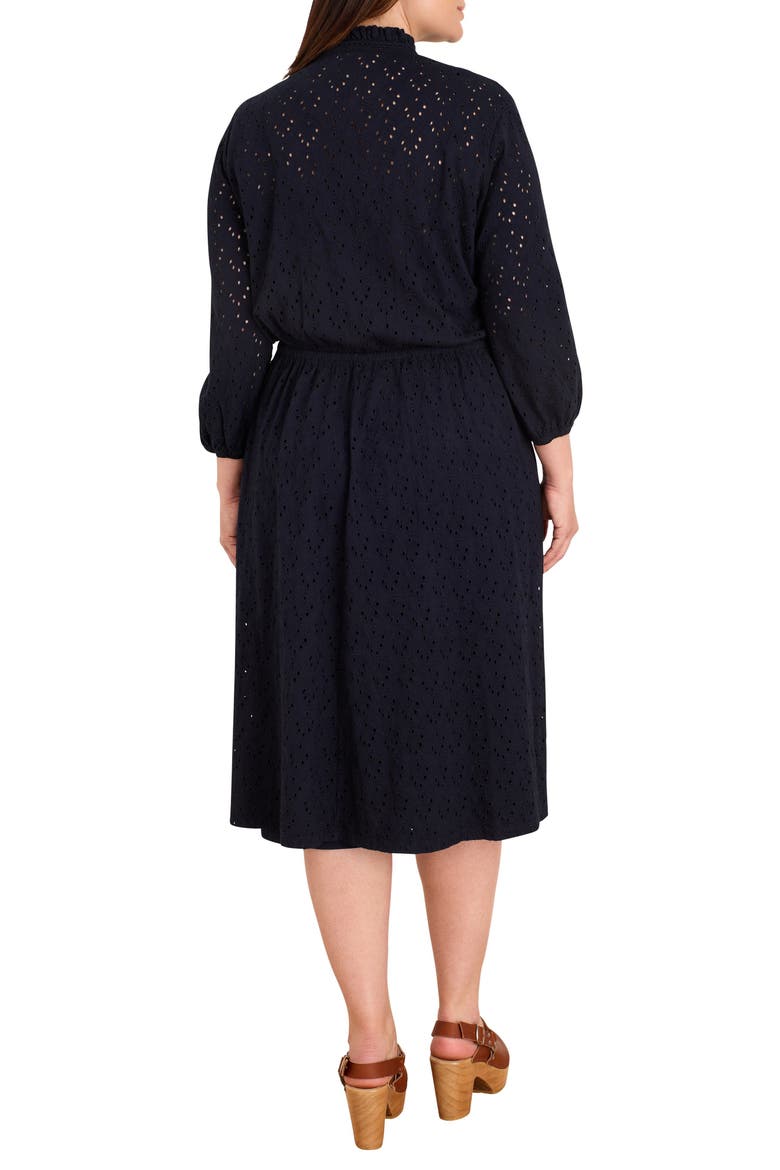 High Tea Knit Eyelet Midi Dress, Alternate, color, DARK INDIGO