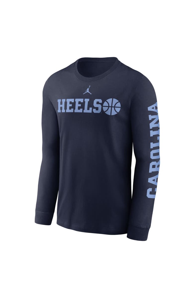 Jordan Brand Men's Jordan Brand Navy North Carolina Tar Heels Basketball Icon Two-Hit Long Sleeve T-Shirt, Alternate, color, Navy