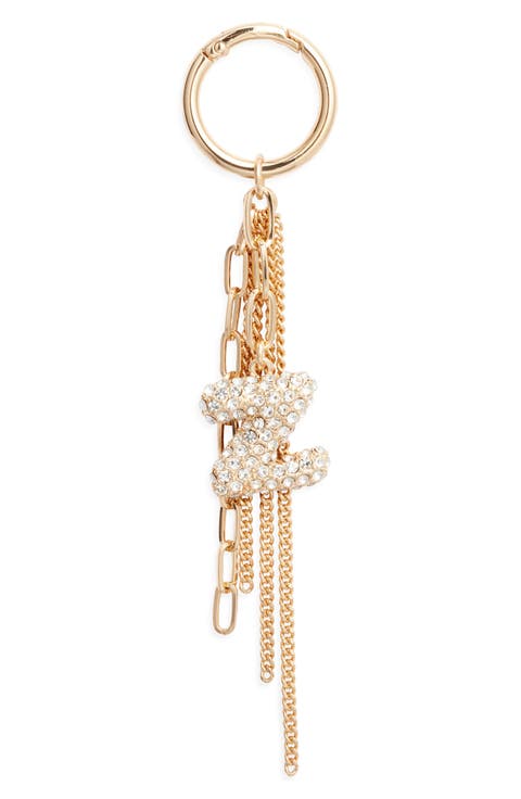 Pavé Crystal Inital Bag Charm