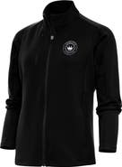 ANTIGUA Women's Antigua Black Charlotte FC Brushed Metallic Logo Generation Full-Zip Jacket