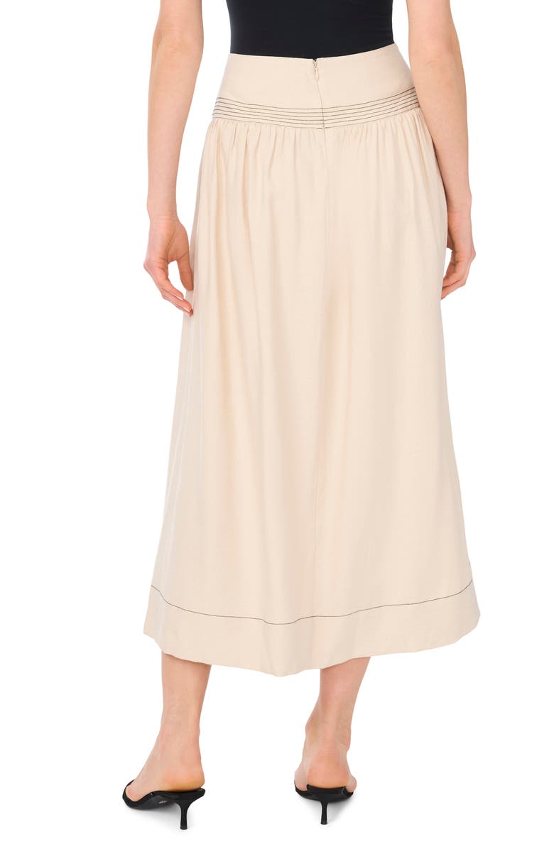 Vince Camuto Trappunto Toke Midi Skirt, Alternate, color, Soft Cream