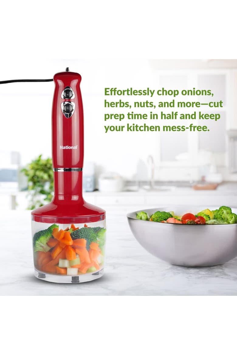 500 Watt Multi-Purpose 4-in-1 Two Speed Hand Blender, Alternate, color, Red