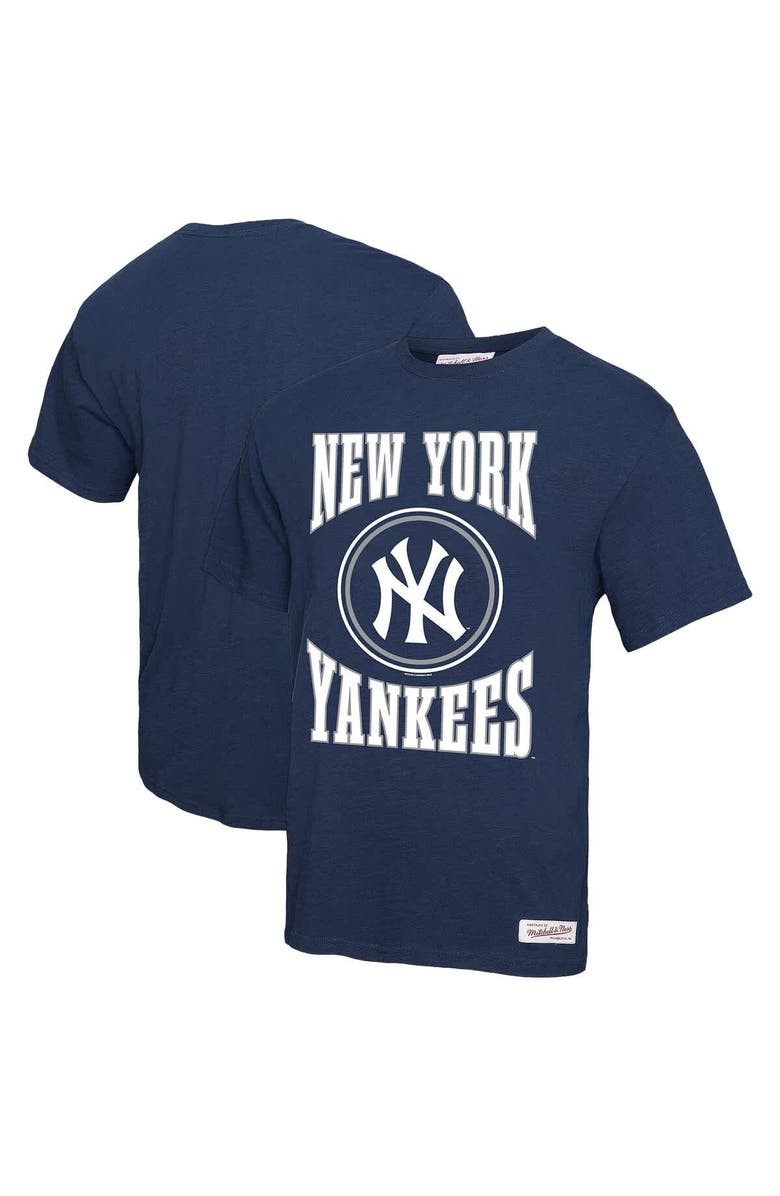 Mitchell & Ness Men's Mitchell & Ness Navy New York Yankees Arched Logo Slub T-Shirt, Main, color, Navy
