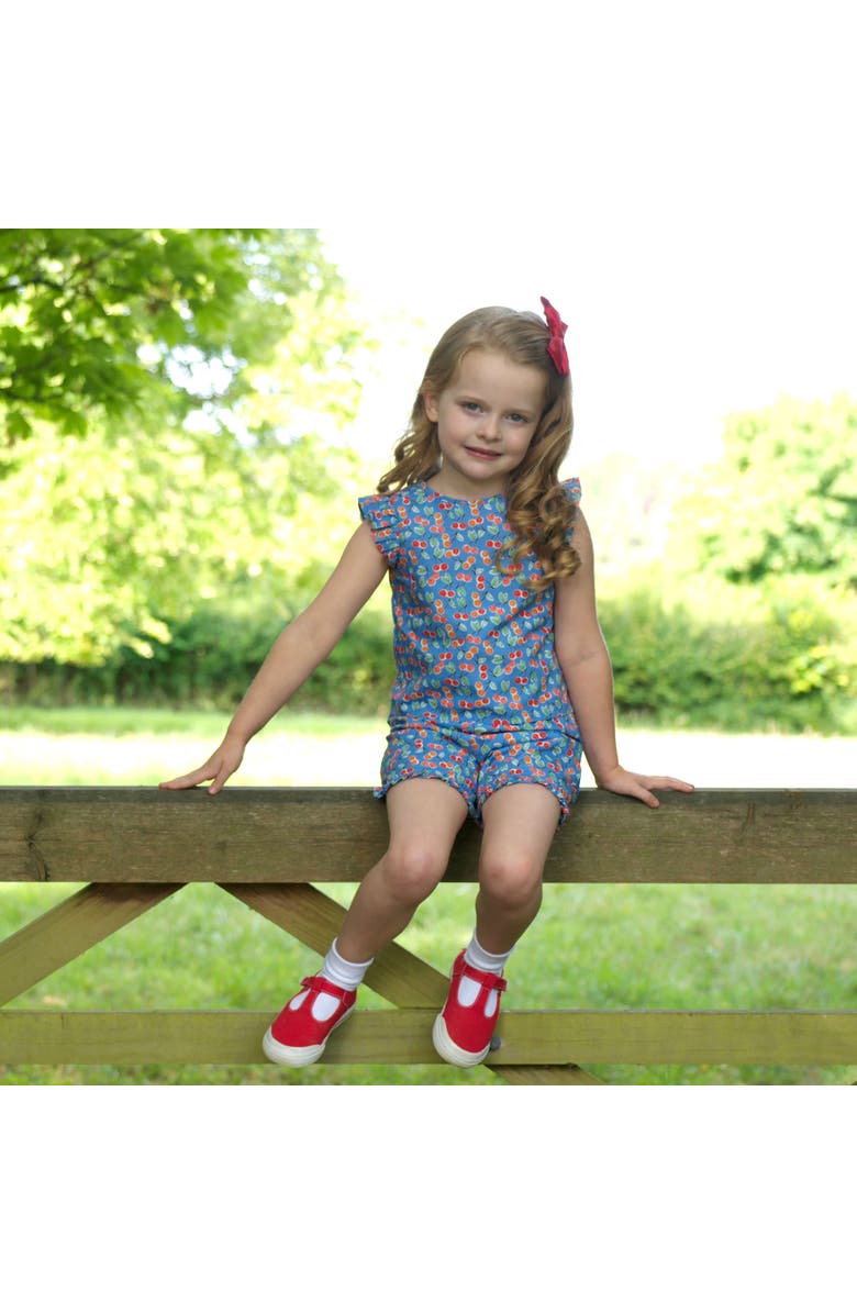 Rachel Riley Cherry Ruffle Two Piece Set, Alternate, color, Blue