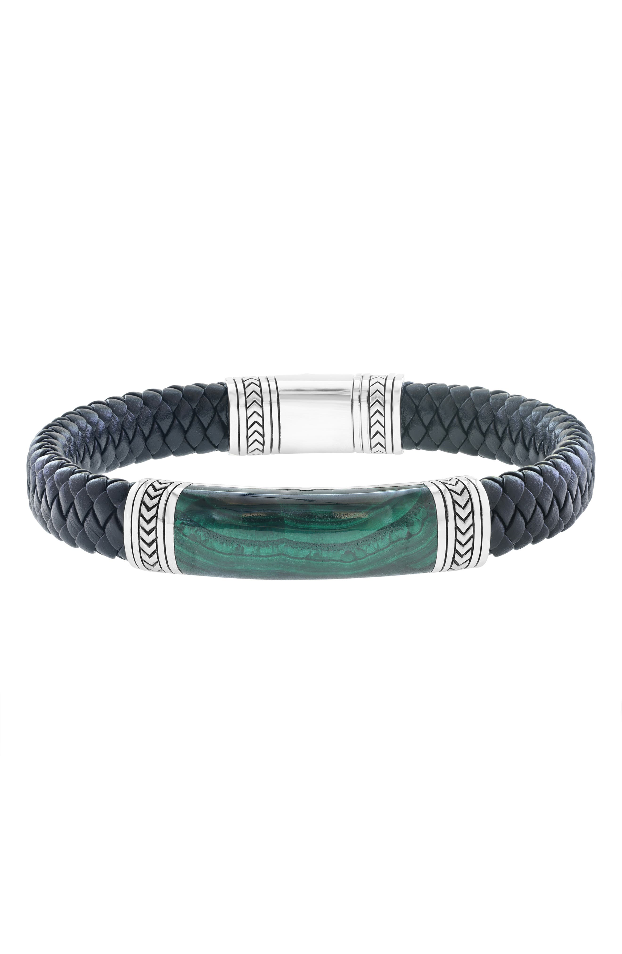 EFFY Malachite & Leather Bracelet