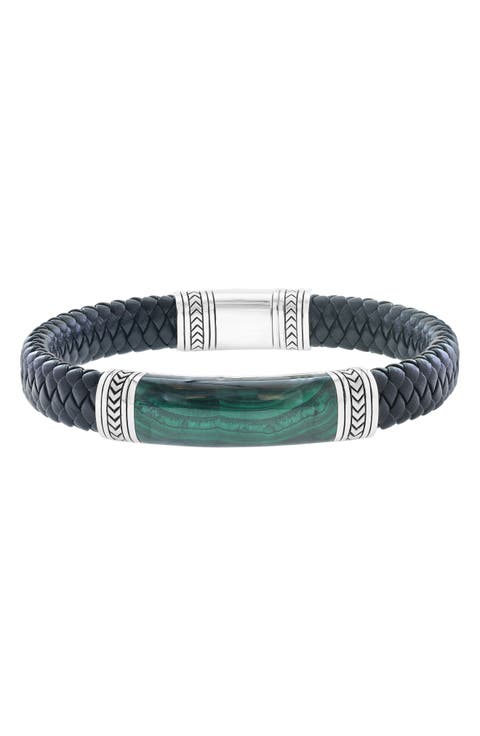 Malachite & Leather Bracelet