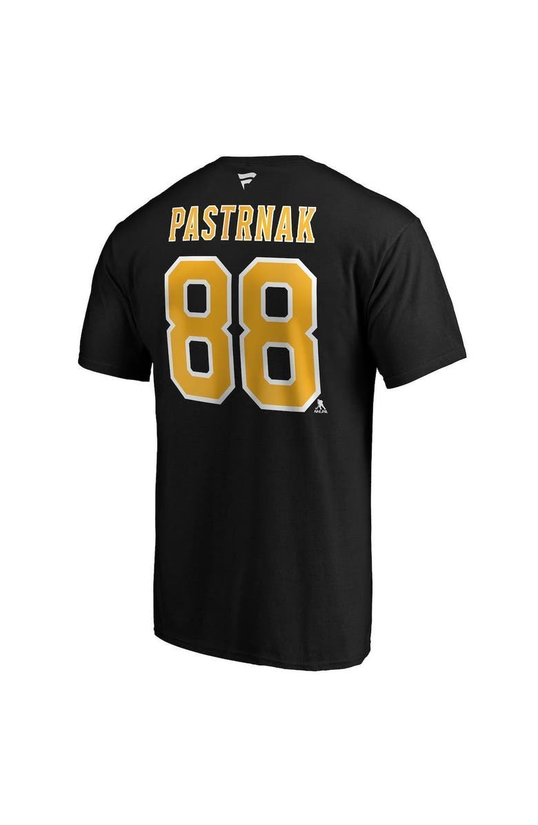 FANATICS Men's Fanatics Branded David Pastrnak Black Boston Bruins Team Authentic Stack Name & Number T-Shirt, Alternate, color, Black