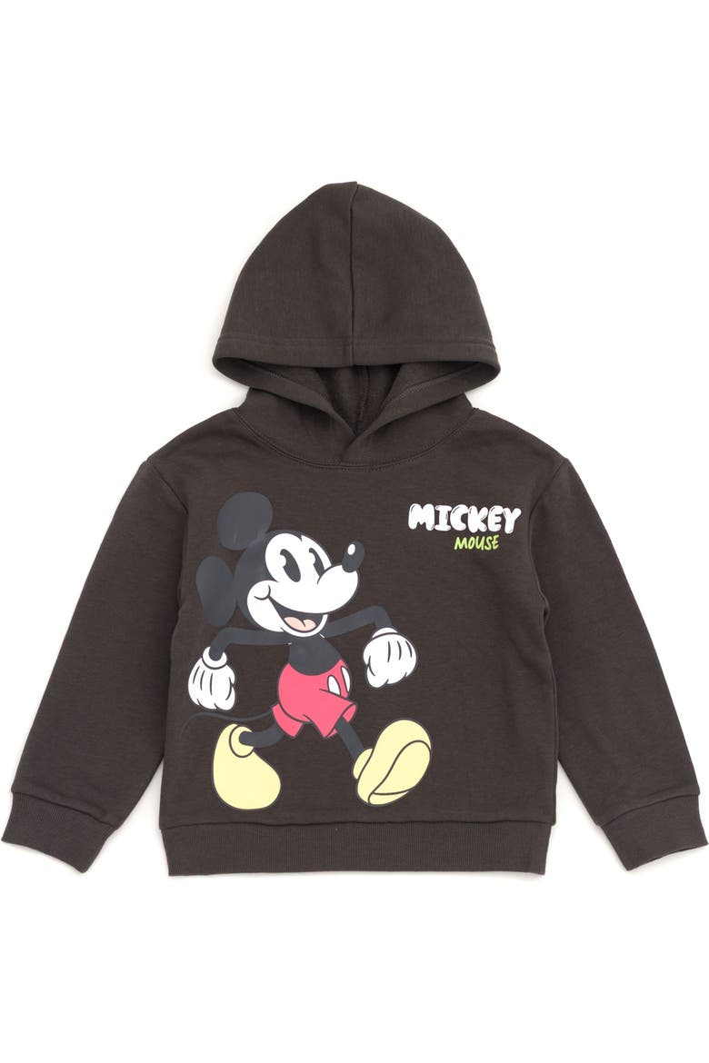Mickey Mouse Fleece 2-Piece Hoodie and Pants Set, Alternate, color, Mickey Charcoal Lime