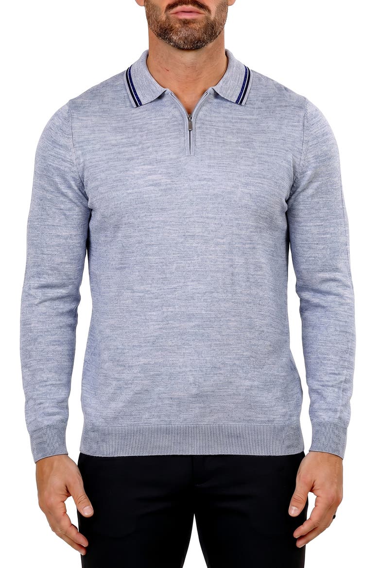 Quarter Zip Merino Wool Sweater, Main, color, GREY