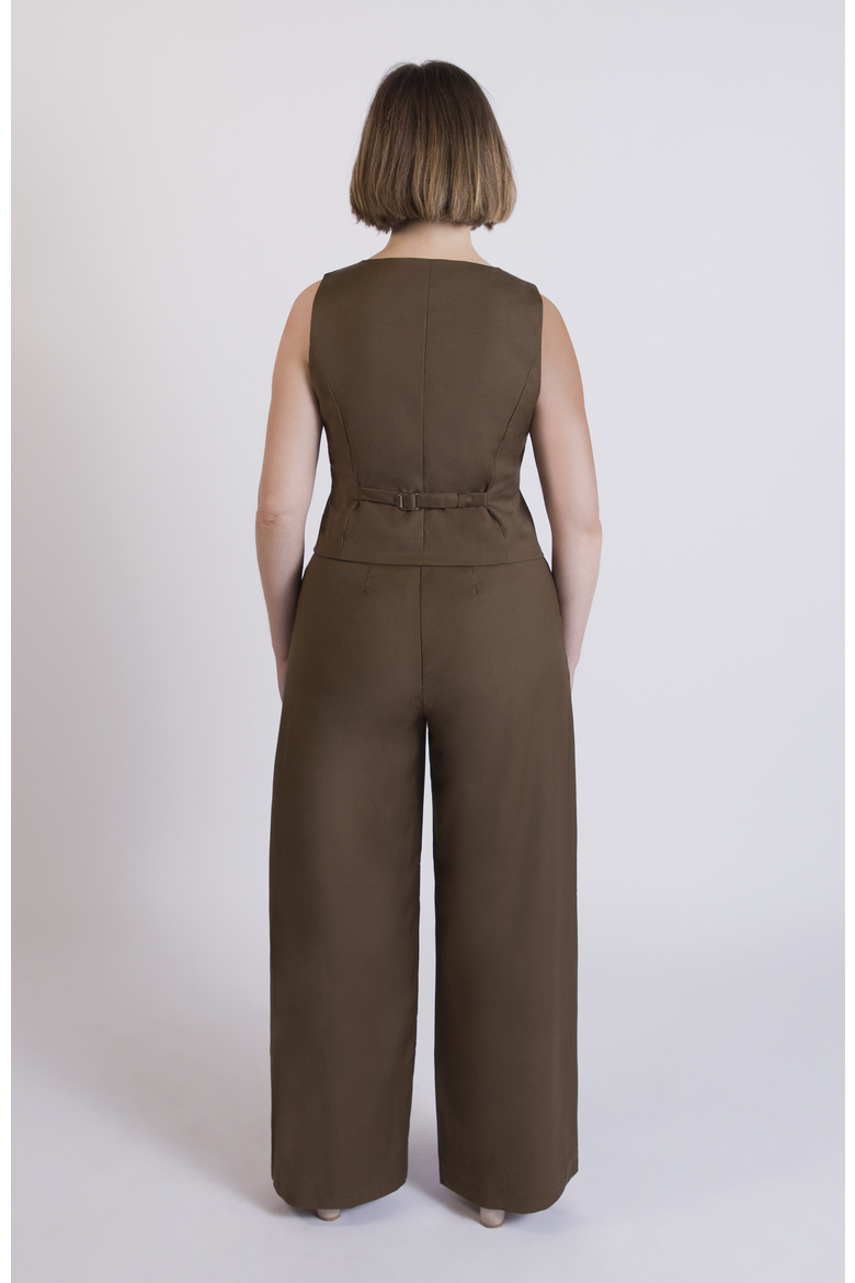 The Wool Wide Leg Pant For Full Hips And Thighs, Alternate, color, Cocoa