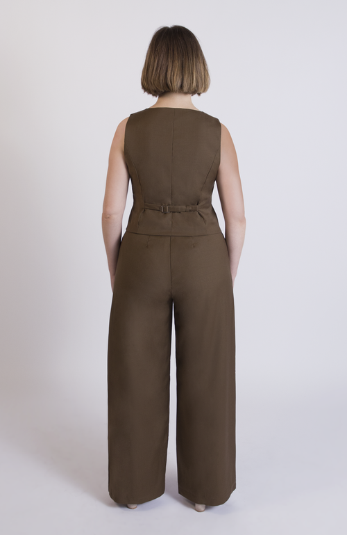 Aam The Label The Wool Wide Leg Pant For Full Hips And Thighs In Brown