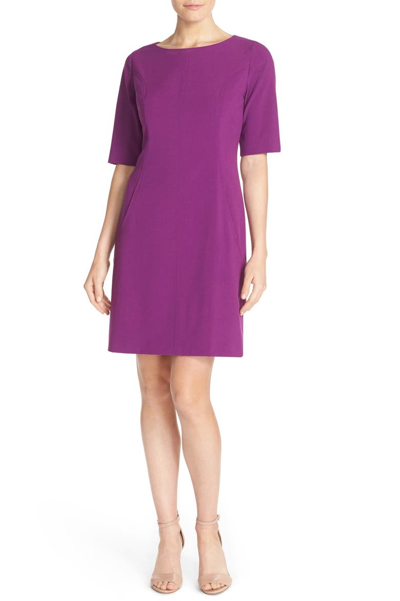Seamed A-Line Dress, Alternate, color, BRIGHT VIOLET